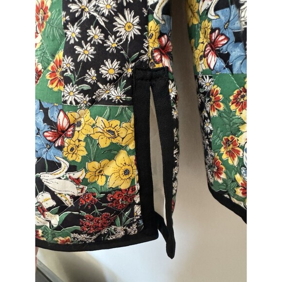 Vintage Quilted Jacket Women  Kimono HandMade Small Patchwork Print Floral - Picture 7 of 10